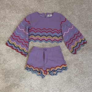 Lola + The Boys Purple Rainbow Kids Matching Set